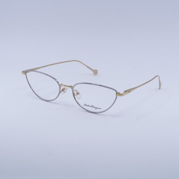 🕶️ New Salvatore Ferragamo SF2188 050 Eyeglasses - Palladium/Gold Frame 55mm - Picture 3 of 10